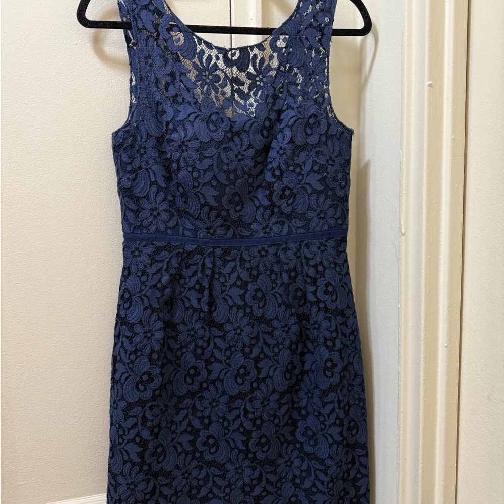 Jenny Yoo Midnight Blue Lace Midi Dress